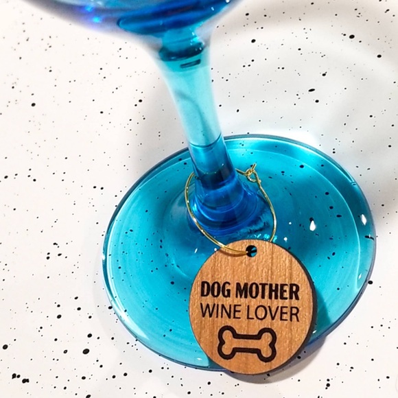 Dog Wine Charms: Cherry Wood - Picture 2 of 3